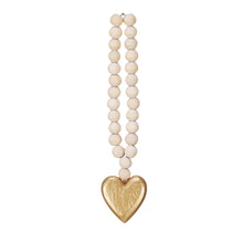 Load image into Gallery viewer, Wood Bead Garland Gold Heart Tassel

