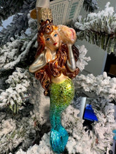 Load image into Gallery viewer, Bodega Bay Christmas Ornament Mermaid with Shell Old World Christmas
