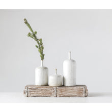 Load image into Gallery viewer, Vase White Glazed Stoneware Medium Creative Coop
